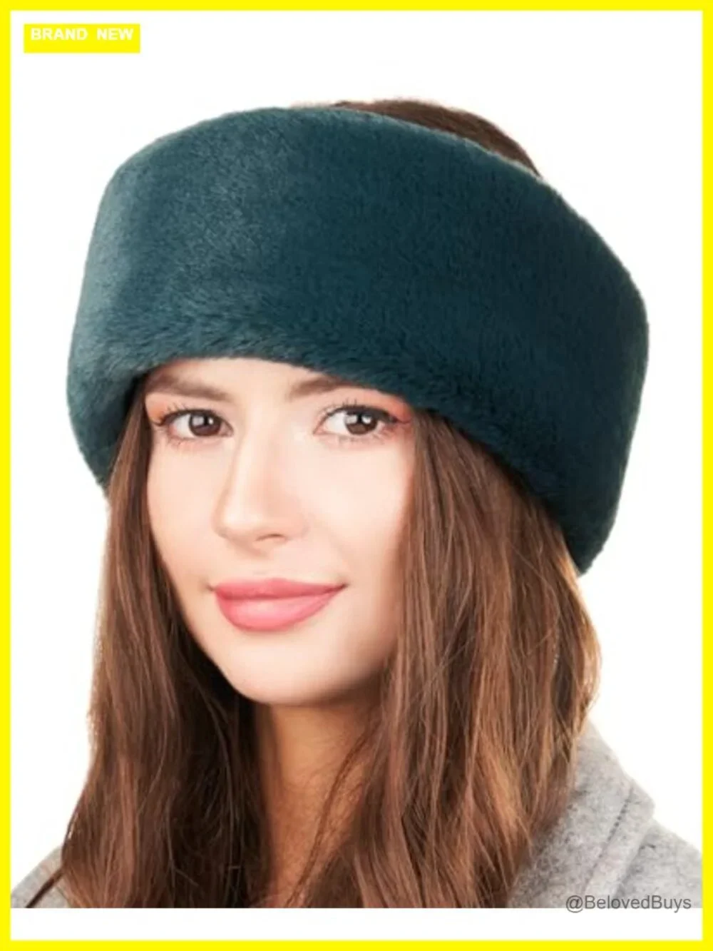 Soft Faux Fur Winter Headband - Ear Warmer - Fleece Lined - Size L